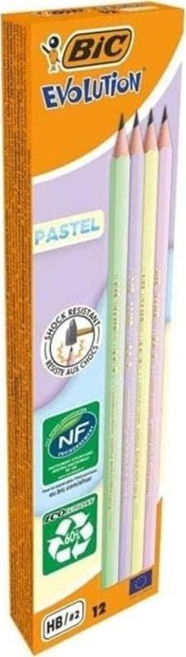 Bic Evolution Pastel Renk Kurşun Kalem 12'li Kutu - Image 1