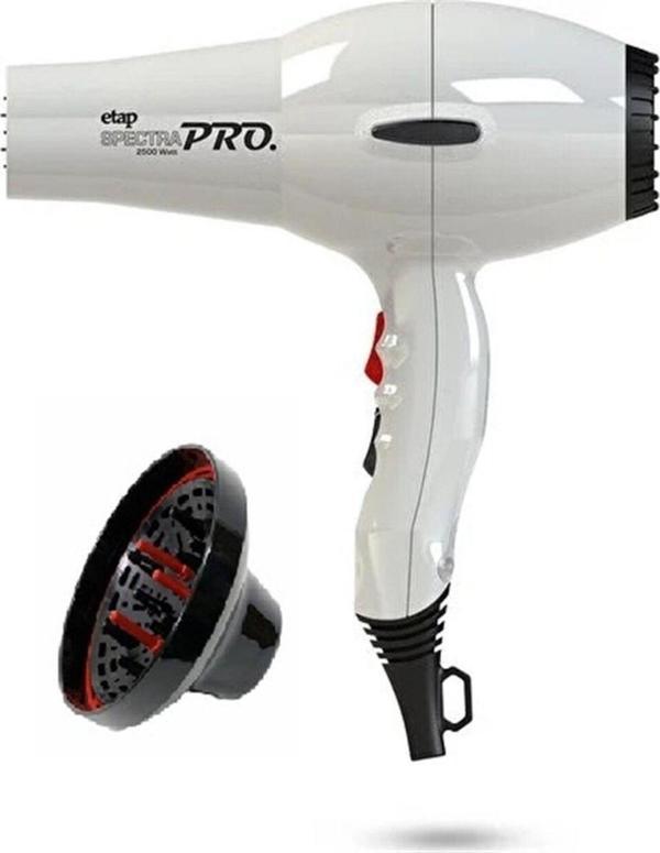 Etap Spectra Pro Profesyonel Seri İtalyan Motor 2500 Watt Beyaz Fön Makinesi Ve Difüzör - Image 1