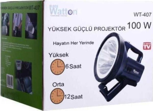 Watton Yüksek Güçlü 100 W Projektör El Feneri Wt-407 - Image 1