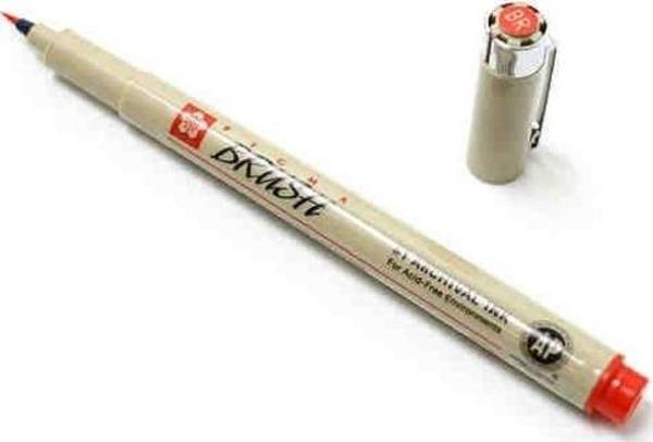 Sakura Pigma Brush Pen Fırça Uçlu Çizim Kalemi RED (KIRMIZI) - Image 1