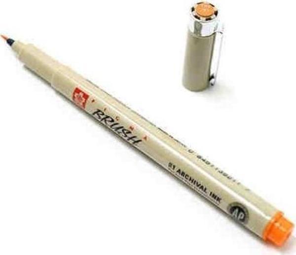 Sakura Pigma Brush Pen Fırça Uçlu Çizim Kalemi ORANGE (TURUNCU) - Image 1