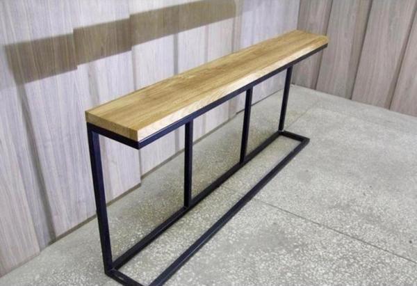 Kapı Girişi Dresuar Metal Ayaklı Ahşap Dresuar Masa - Image 1