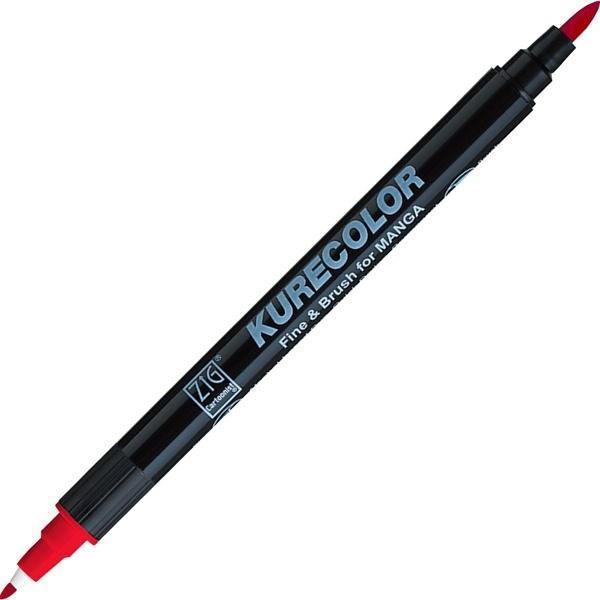Zig Kurecolor Fine & Brush for MANGA Marker Çizim Kalemi 208 Carmine Red - Image 1