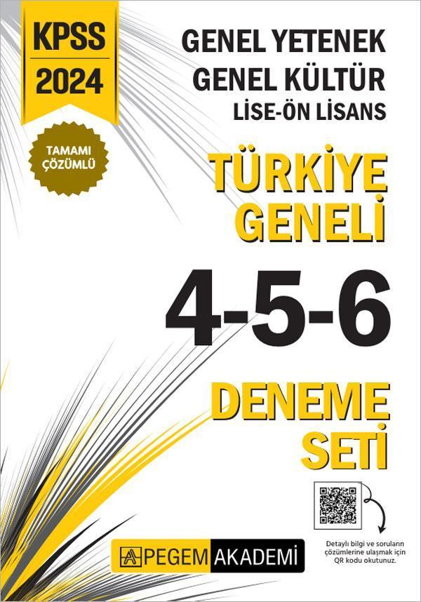 2024 KPSS Genel Yetenek Genel Kültür Lise-Ön Lisans Tamamı Çözümlü Türkiye Geneli Tamamı Çözümlü 4-5 - Pegem Akademi Yayıncılık - Image 1