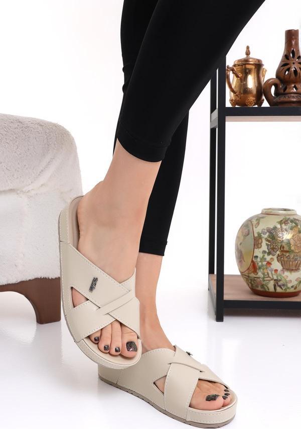 Mulex 10953 Çapraz Kadın Terlik Comfort Anatomik Kadın Ev Dışarı Terliği - Image 1