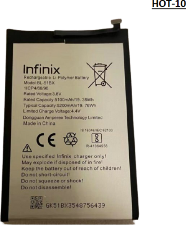 Infinix Hot 10 Pil Batarya BL-51BX İnfinix HOT10 X683 Pil - Image 1