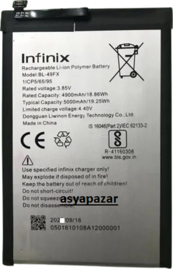 Infinix Hot 9 - Hot 9 Play Pil Batarya BL-49FX Hot9 Pil - Image 1