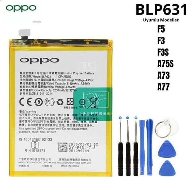 Oppo A73-A75s-A77 Pil Batarya BLP631+Tamir Seti - Image 1