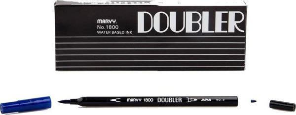 Marvy 1800 Doubler Çift Uçlu Brush Pen 3 BLUE - Image 1