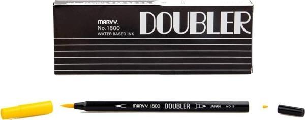 Marvy 1800 Doubler Çift Uçlu Brush Pen 5 YELLOW - Image 1