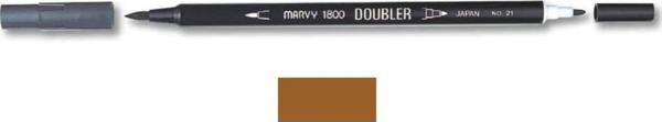 Marvy 1800 Doubler Çift Uçlu Brush Pen 6 BROWN - Image 1