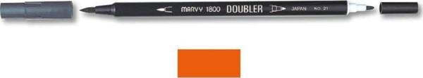 Marvy 1800 Doubler Çift Uçlu Brush Pen 7 ORANGE - Image 1