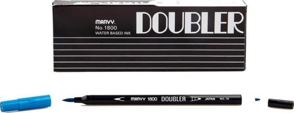 Marvy 1800 Doubler Çift Uçlu Brush Pen 10 LIGHT BLUE - Image 1