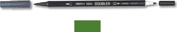 Marvy 1800 Doubler Çift Uçlu Brush Pen 15 OLIVE GREEN - Image 1