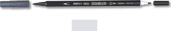 Marvy 1800 Doubler Çift Uçlu Brush Pen 26 SILVER GREY - Image 1