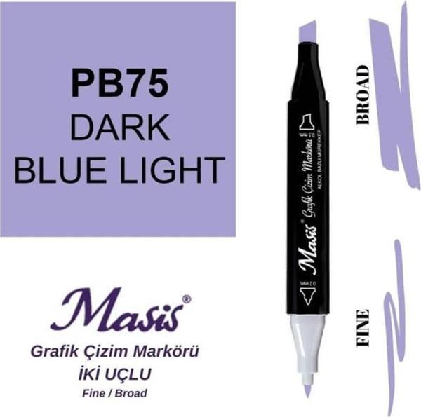 Masis Çift Uçlu Marker Grafik Çizim Kalemi 75 Sisli Açık Mavi - Image 1