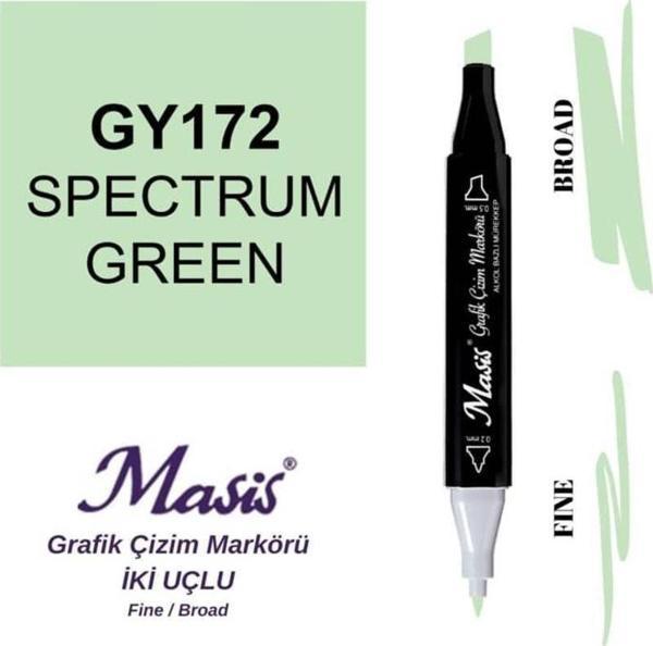 Masis Çift Uçlu Marker Grafik Çizim Kalemi 172 Su Yeşili - Image 1