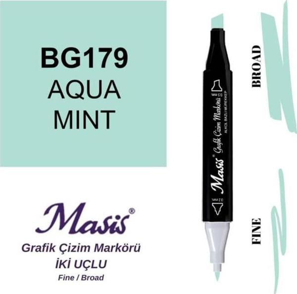 Masis Çift Uçlu Marker Grafik Çizim Kalemi 179 Su Nanesi - Image 1