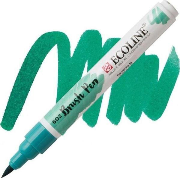 Talens Ecoline Brush Pen Fırça Uçlu Kalem 602 Deep Green - Image 1
