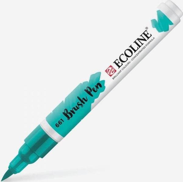 Talens Ecoline Brush Pen Fırça Uçlu Kalem 661 Turquoise Green - Image 1