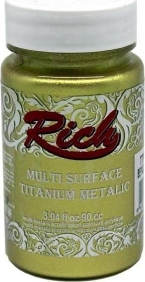 Rich Multi Surface Titanium Metalik Boya 90 cc. 2518 BEYAZ ALTIN - Image 1
