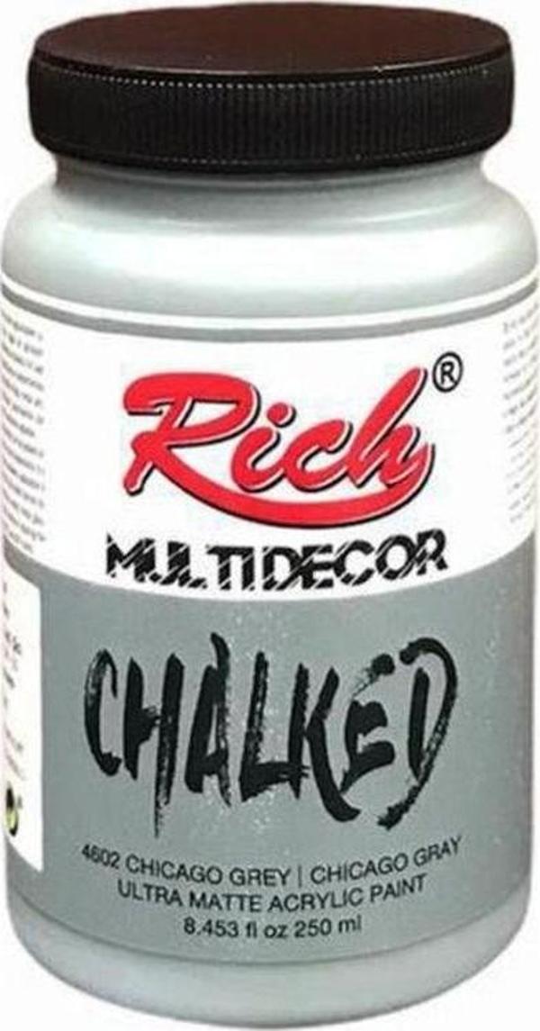 Rich Multi Decor Chalked Akrilik Boya 250 cc. 4602 CHİCAGO GREY - Image 1