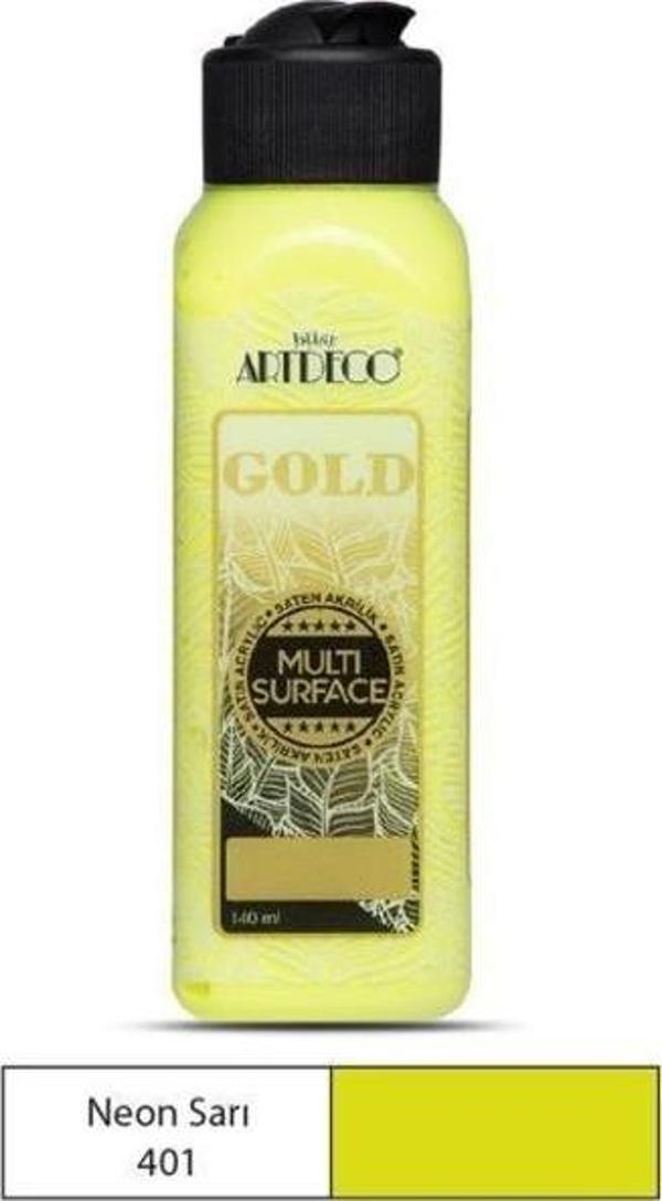 Artdeco Gold Multi Surface Akrilik Boya 140 ml. 401 NEON SARI - Image 1