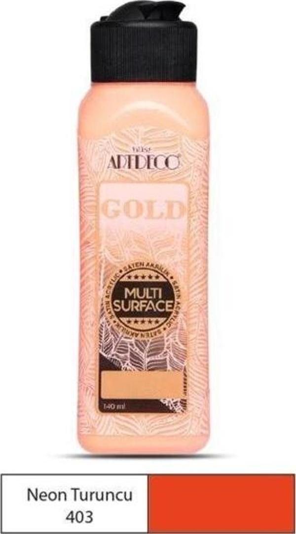 Artdeco Gold Multi Surface Akrilik Boya 140 ml. 403 NEON TURUNCU - Image 1