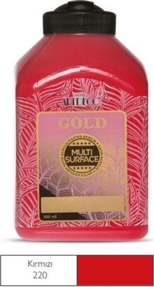 Artdeco Gold Multi Surface Akrilik Boya 500 ml. 220 KIRMIZI - Image 1