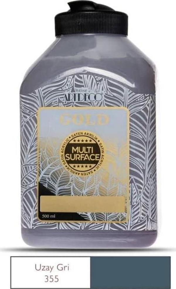 Artdeco Gold Multi Surface Akrilik Boya 500 ml. 355 UZAY GRİ - Image 1