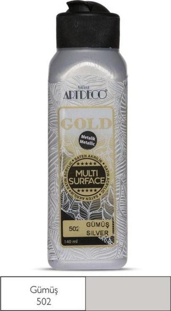 Artdeco Gold Multi Surface Akrilik Boya 140 ml.  502 METALİK GÜMÜŞ - Image 1