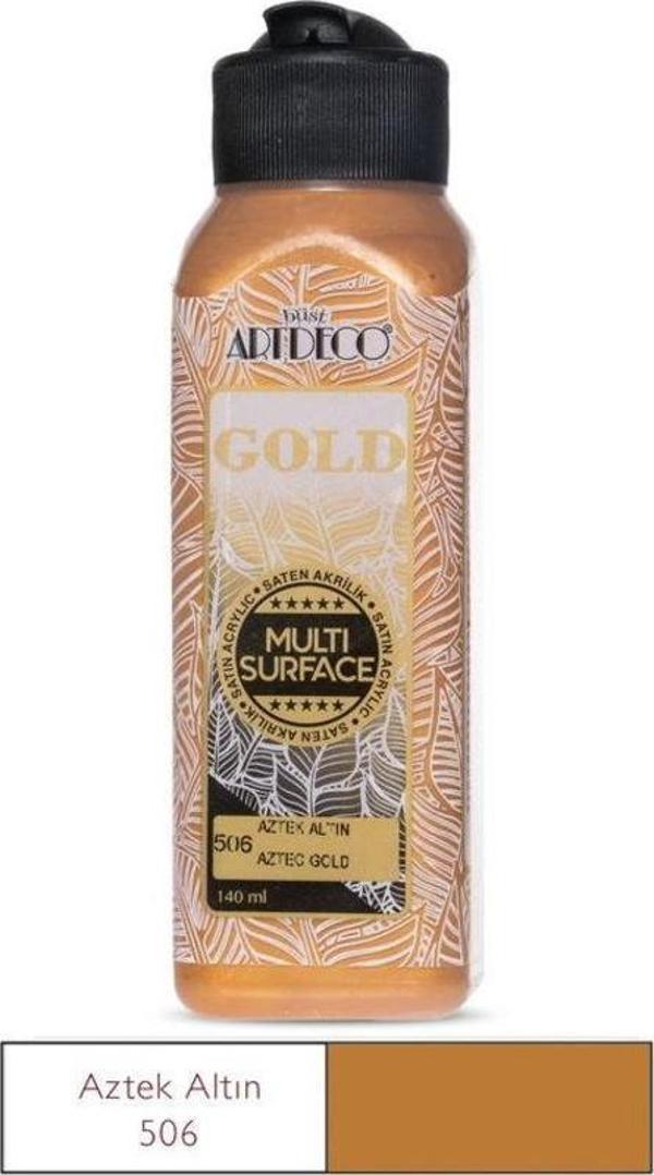 Artdeco Gold Multi Surface Akrilik Boya 140 ml.  506 METALİK AZTEK ALTIN - Image 1