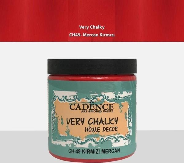 Cadence Very Chalky Home Decor Mobilya Boyası 500 ml. CH-49 KIRMIZI MERCAN - Image 1