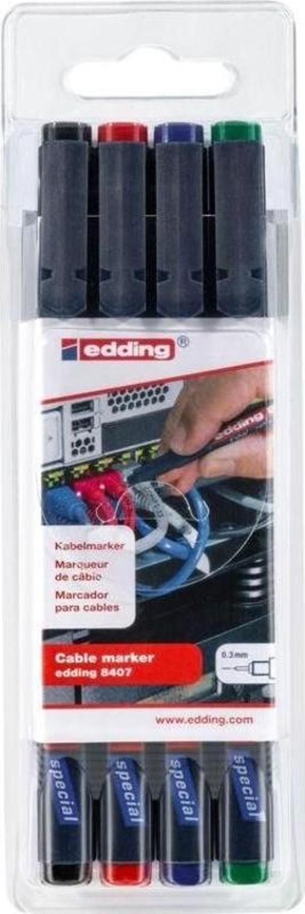 Edding 8407 Kablo Kalemi 4'lü Set - Image 1