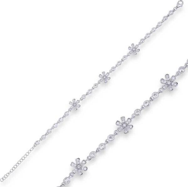 Himarry 925 Ayar Gümüş Çiçek Bileklik - Image 1