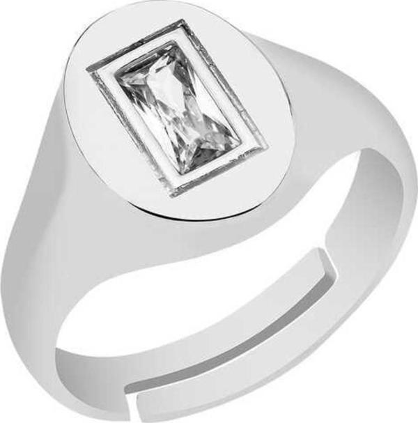 Himarry ​Gümüş Ayarlanabilir Baget Taşlı Şovalye Yüzük - Image 1
