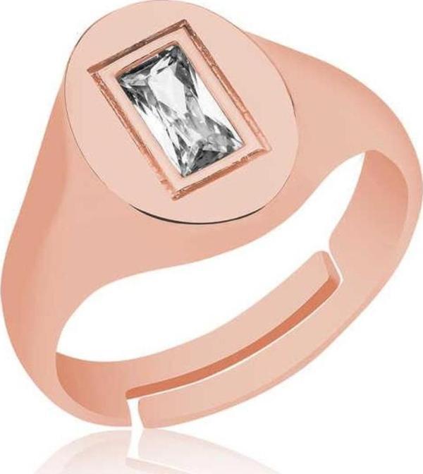 Himarry ​Gümüş Ayarlanabilir Rose Baget Taşlı Şovalye Yüzük - Image 1