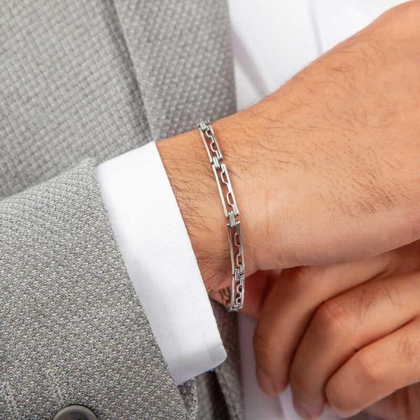 Himarry 925 Ayar Gümüş Oksitli Erkek Bileklik - Image 1