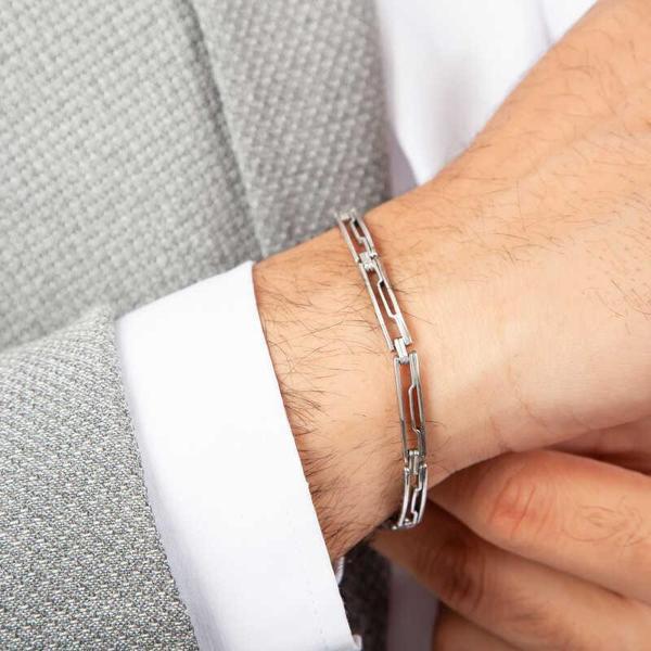 Himarry 925 Ayar Gümüş Oksitli Erkek Bileklik - Image 1