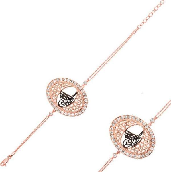Himarry 925 Ayar Gümüş Rose Tuğralı Bileklik - Image 1
