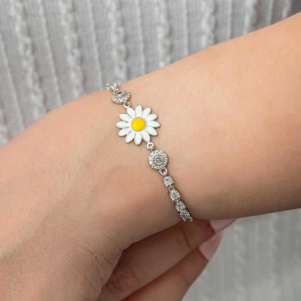 Himarry 925 Ayar Gümüş Papatya Su Yolu Kadın Bileklik - Image 1