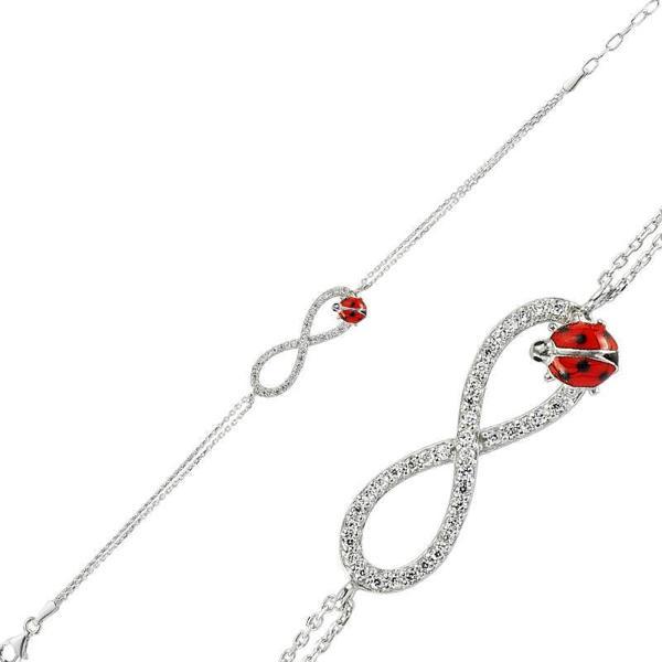 Himarry 925 Ayar Gümüş Uğur Böceği Sonsuzluk Bileklik - Image 1