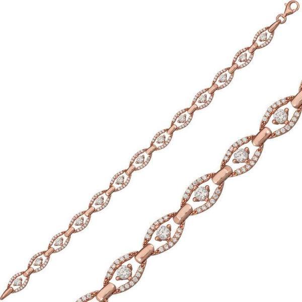 Himarry 925 Ayar Gümüş Rose Oval Su Yolu Bileklik - Image 1