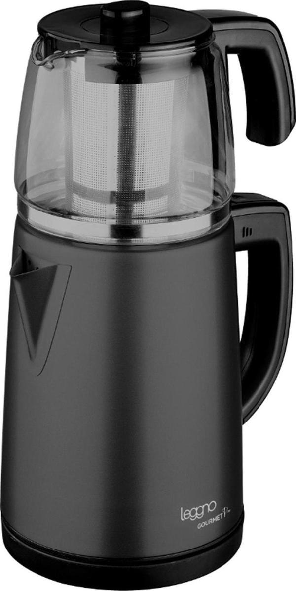 Leggno Gourmet Pro Cam Demlikli Çay Makinesi Siyah - Image 1