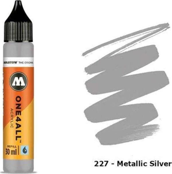 Molotow One4All Akrilik Mürekkep Refill 30 Ml Metallic Silver 227 - Image 1