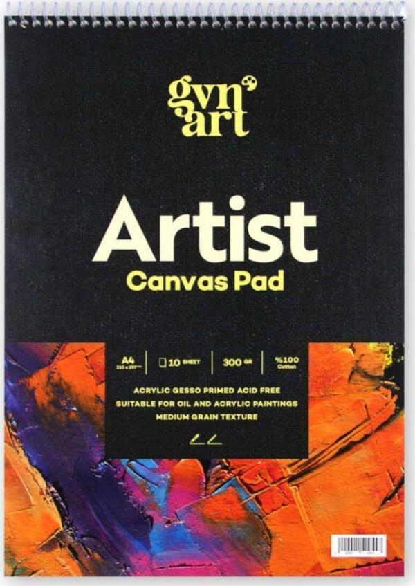 Gvn Art Profesyonel Artist Canvas Pad Tuval Defter 300 G A4 10 Yaprak - Image 1