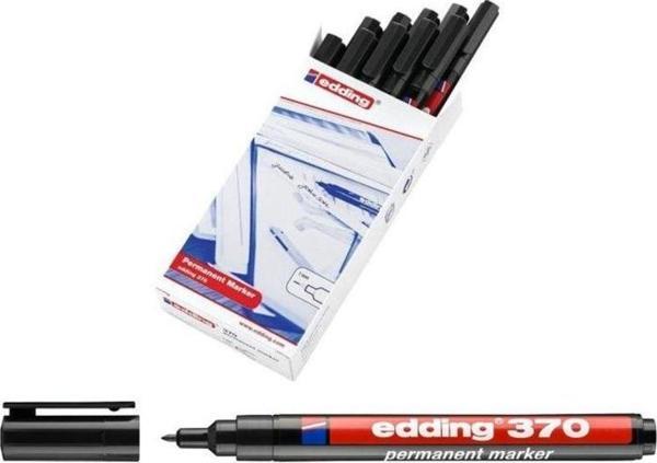 Edding 370 Permanent Marker Asetat Kalemi Siyah 10'lu Kutu - Image 1
