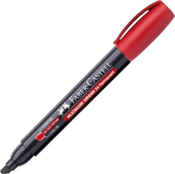 Faber-Castell Kesik Uçlu Permanent Marker Kırmızı - Image 1