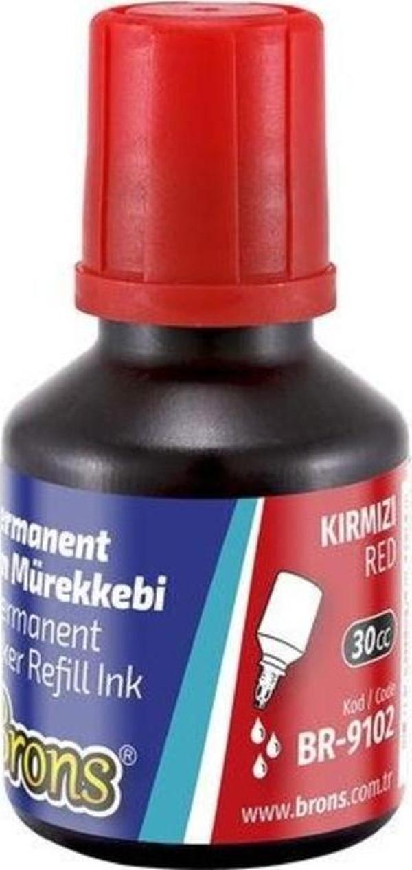 Brons Permanent Marker Mürekkebi 30 cc. Kırmızı - Image 1