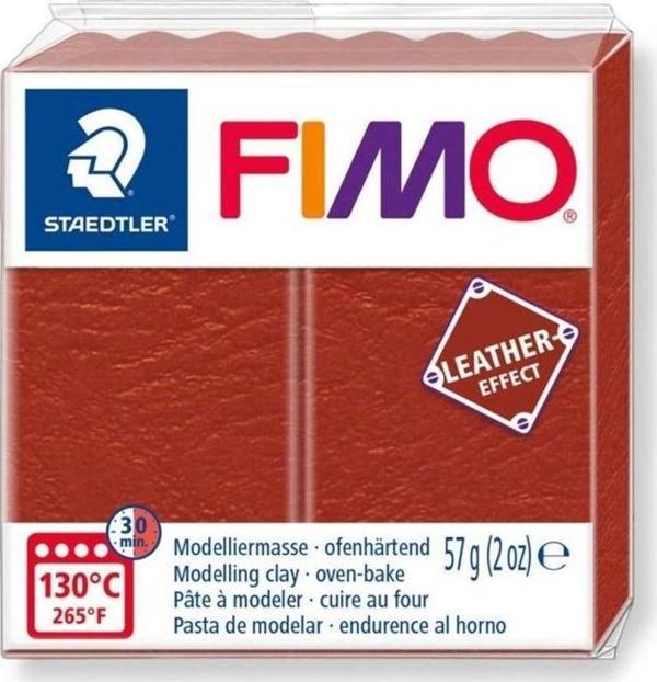 Staedtler Fimo Leather (Deri) Effect Polimer Kil 57 gr 749 Kiremit Rengi - Image 1